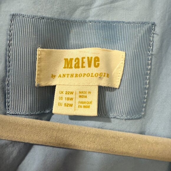 💙 Maeve by Anthropologie Asymmetrical Halter Midi Wrap Shirt Dress - Size 18W - Picture 7 of 12